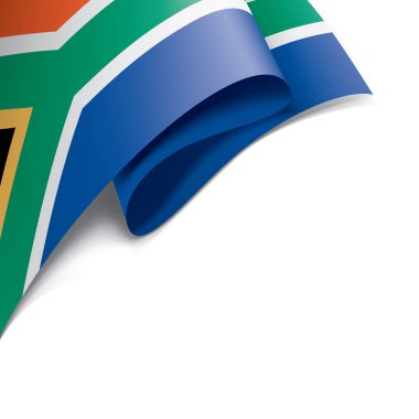 Güney Afrika bayrağı, beyaz arkaplanda vektör illüstrasyonu