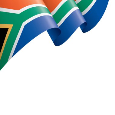 Güney Afrika bayrağı, beyaz arkaplanda vektör illüstrasyonu