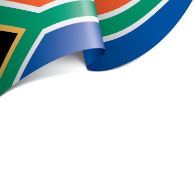 Güney Afrika bayrağı, beyaz arkaplanda vektör illüstrasyonu
