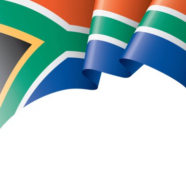 Güney Afrika bayrağı, beyaz arkaplanda vektör illüstrasyonu