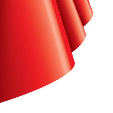 Beyaz bir arka plan üzerinde kırmızı bayrak sallıyor