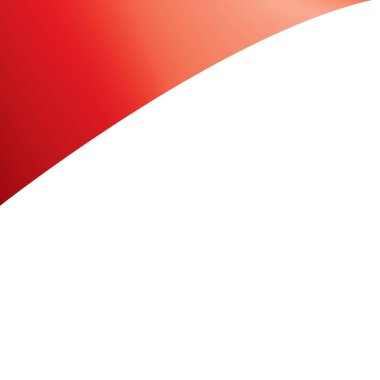 Beyaz bir arka plan üzerinde kırmızı bayrak sallıyor