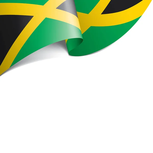 Jamaica flagga, vektor illustration på en vit bakgrund — Stock vektor
