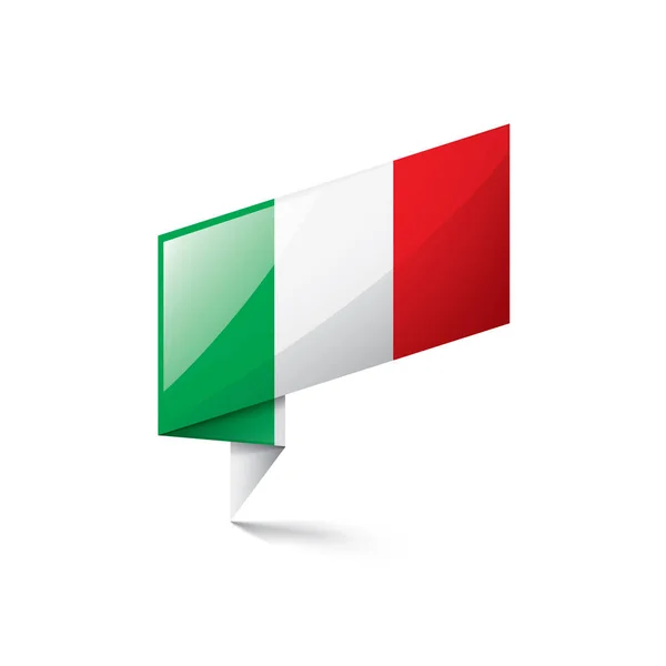 Bandera de Italia, ilustración vectorial sobre fondo blanco. — Vector de stock