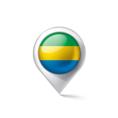 Gabon bayrağı, beyaz arkaplanda vektör çizimi.
