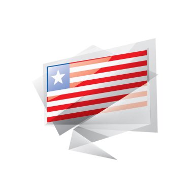 Liberya bayrağı, beyaz bir arka plan üzerinde vektör çizim.