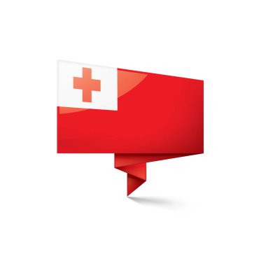 Tonga bayrağı, beyaz arkaplanda vektör illüstrasyonu.
