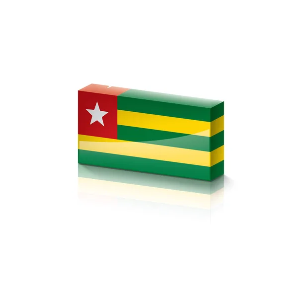 Togo flag, ilustración vectorial sobre fondo blanco. — Vector de stock