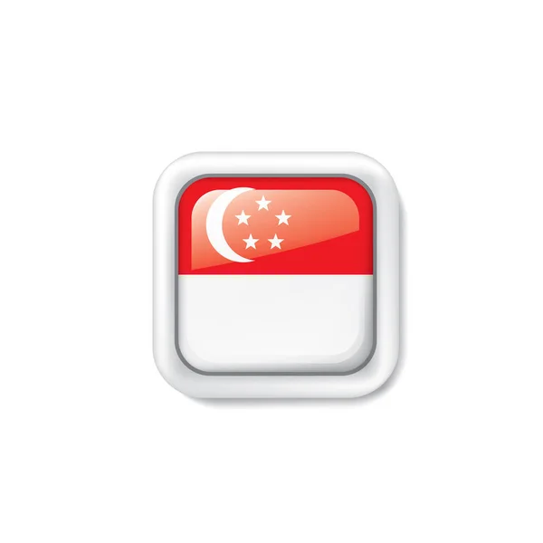 Bandera de Singapur, ilustración vectorial sobre fondo blanco. — Vector de stock