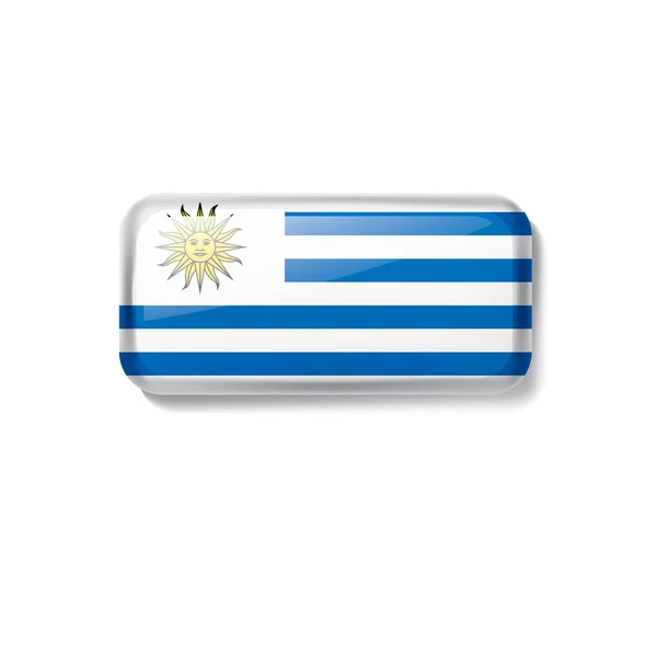 Bandeira do Uruguai, ilustração vetorial sobre fundo branco. — Vetor de Stock