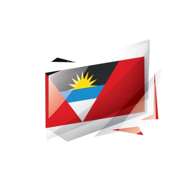 Antigua ve Barbuda bayrağı, beyaz arkaplanda vektör illüstrasyonu
