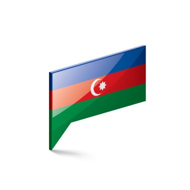 Azerbaycan bayrağı, beyaz arkaplanda vektör illüstrasyonu