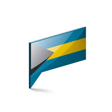Bahamalar bayrağı, beyaz arkaplanda vektör illüstrasyonu