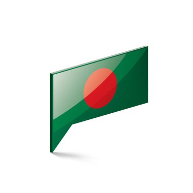 Bangladeş bayrağı, beyaz arkaplanda vektör illüstrasyonu