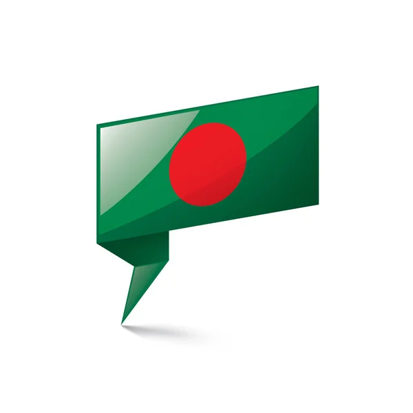 Drapeau du Bangladesh, illustration vectorielle sur fond blanc — Image vectorielle