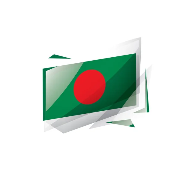 Bangladéšská vlajka, vektorová ilustrace na bílém pozadí — Stockový vektor