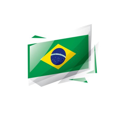 Brezilya bayrağı, beyaz bir arka plan üzerinde vektör çizim