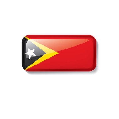 Doğu Timor bayrağı, beyaz arkaplanda vektör çizimi