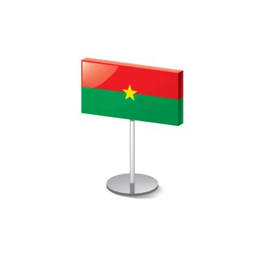 Burkina Faso bayrağı, beyaz arkaplanda vektör illüstrasyonu