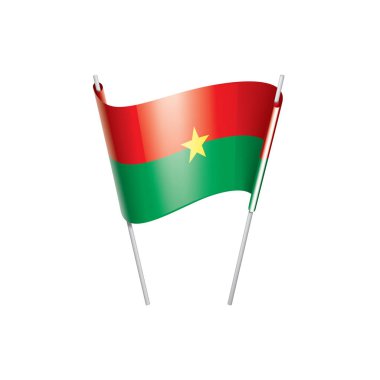 Burkina Faso bayrağı, beyaz arkaplanda vektör illüstrasyonu