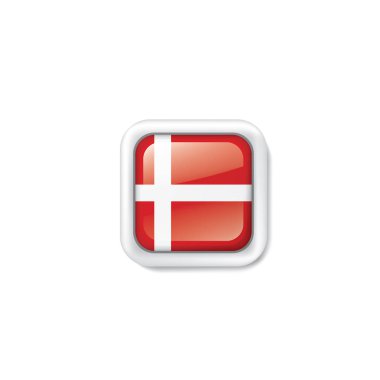 Danimarka bayrağı, beyaz bir arka plan üzerinde vektör çizim