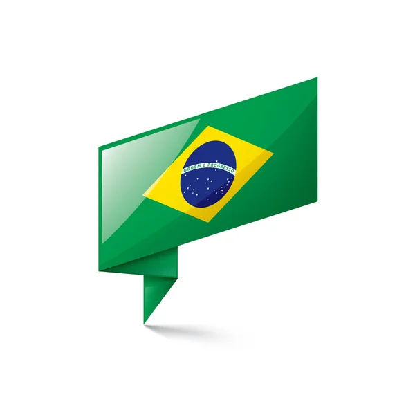 Vlag van Brazilië, vectorillustratie op een witte achtergrond — Stockvector