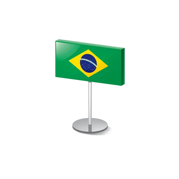 Bandera de Brasil, ilustración vectorial sobre fondo blanco — Vector de stock