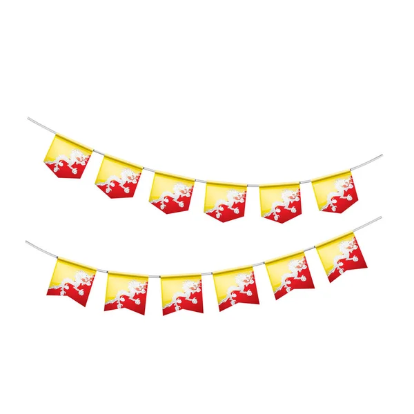 부탄 국기, 흰 배경 위의 벡터 그림 — 스톡 벡터