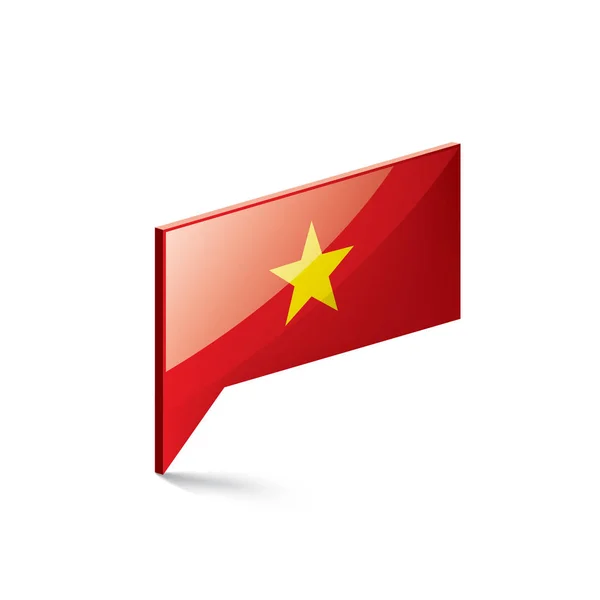 Bandera de Vietnam, ilustración vectorial sobre fondo blanco — Vector de stock