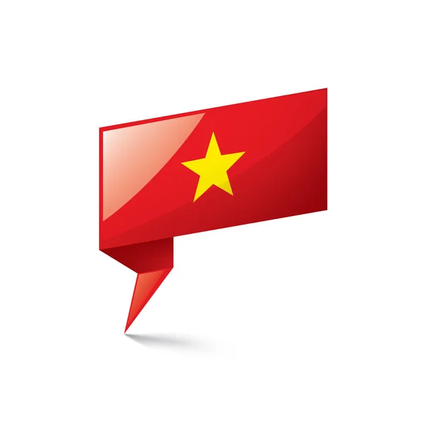 Drapeau du Vietnam, illustration vectorielle sur fond blanc — Image vectorielle