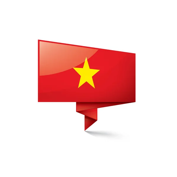 Vietnam vlag, vector illustratie op een witte achtergrond — Stockvector