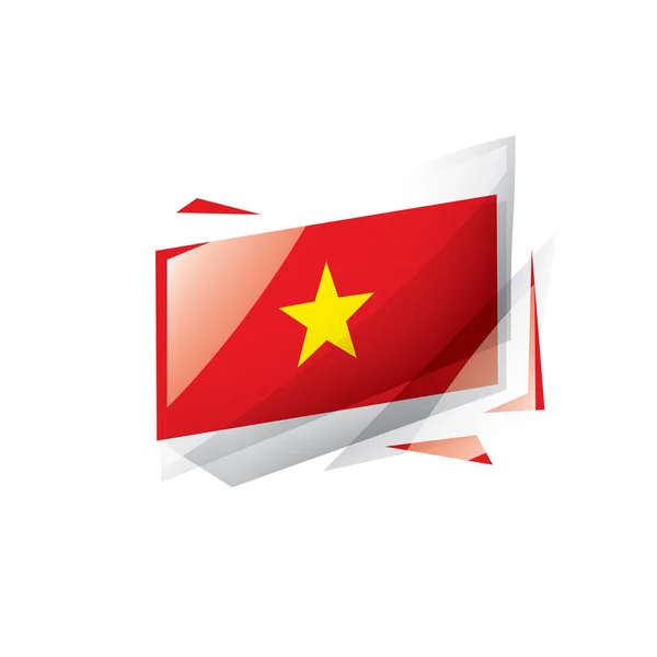 Bandera de Vietnam, ilustración vectorial sobre fondo blanco — Vector de stock