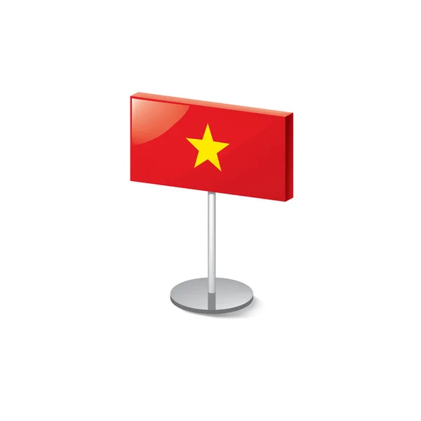 Drapeau du Vietnam, illustration vectorielle sur fond blanc — Image vectorielle