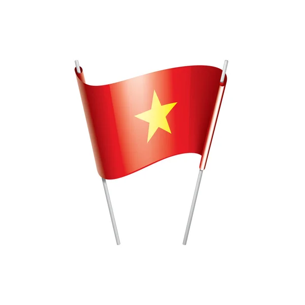 Vietnam zászló, vektor illusztráció fehér alapon — Stock Vector