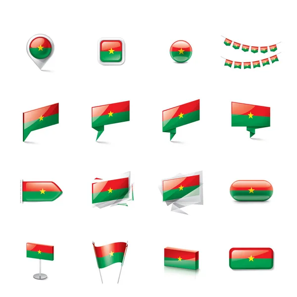 Burkina Faso flaga, wektor ilustracja na białym tle — Wektor stockowy