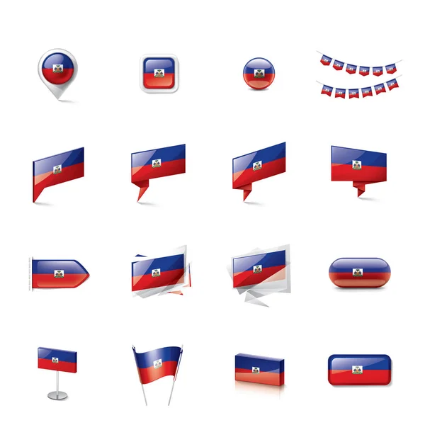 Haiti flagga, vektor illustration på en vit bakgrund — Stock vektor