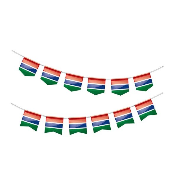 Gambia-Flagge, Vektordarstellung auf weißem Hintergrund — Stockvektor