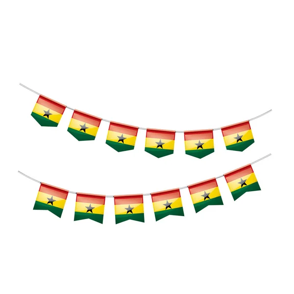 Gana bayrağı, beyaz arkaplanda vektör illüstrasyonu — Stok Vektör
