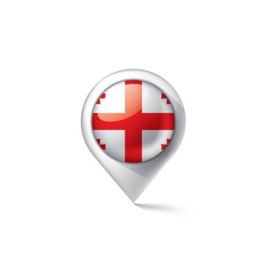 Georgia bayrak, beyaz bir arka plan üzerinde vektör çizim