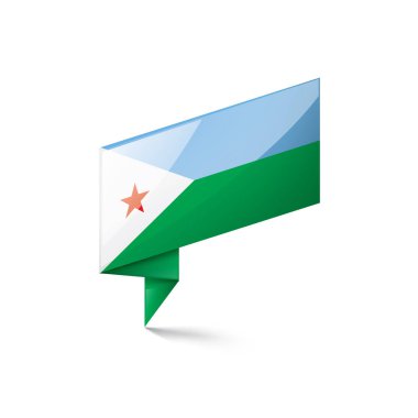 Cibuti bayrağı, beyaz bir arka plan üzerinde vektör çizim