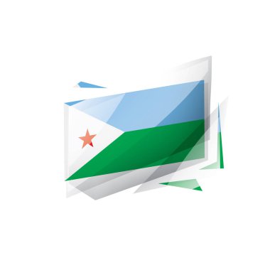 Cibuti bayrağı, beyaz bir arka plan üzerinde vektör çizim