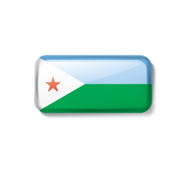 Cibuti bayrağı, beyaz bir arka plan üzerinde vektör çizim