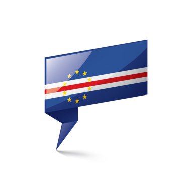 Cape Verde bayrağı, beyaz arkaplanda vektör çizimi