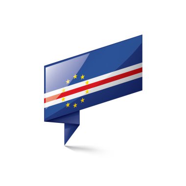 Cape Verde bayrağı, beyaz arkaplanda vektör çizimi
