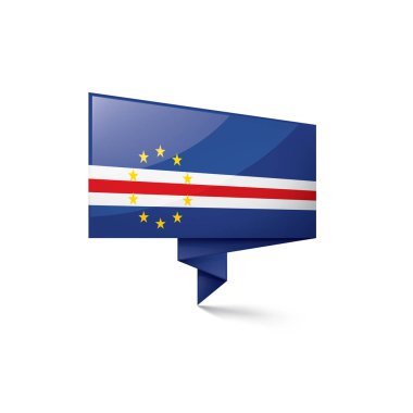 Cape Verde bayrağı, beyaz arkaplanda vektör çizimi