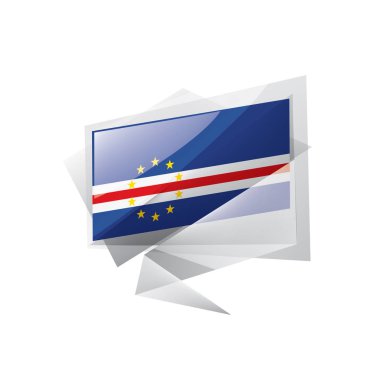 Cape Verde bayrağı, beyaz arkaplanda vektör çizimi