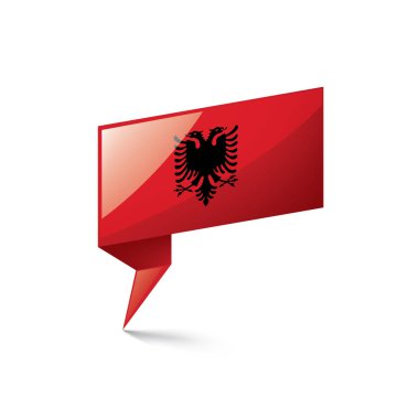 Arnavutluk bayrağı, beyaz bir arka plan üzerinde vektör çizim