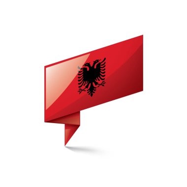 Arnavutluk bayrağı, beyaz bir arka plan üzerinde vektör çizim