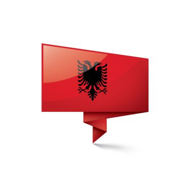 Arnavutluk bayrağı, beyaz bir arka plan üzerinde vektör çizim