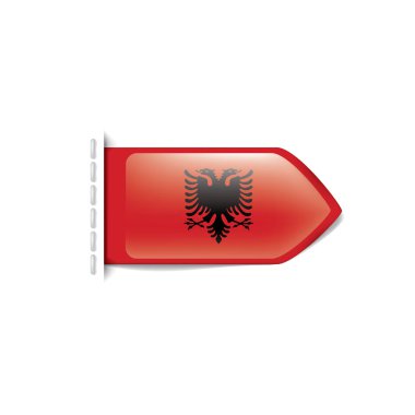 Arnavutluk bayrağı, beyaz bir arka plan üzerinde vektör çizim